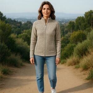 Eddie Bauer Fleece Jacket Heather Grey Size XS